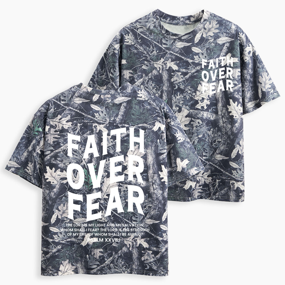 Faith Over Fear Christian Camo T-Shirt