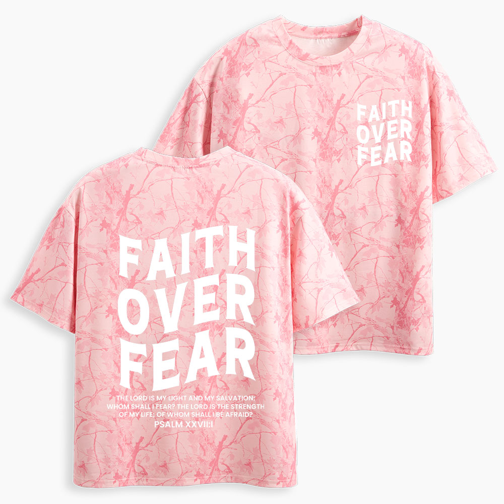 Faith Over Fear Christian Camo T-Shirt