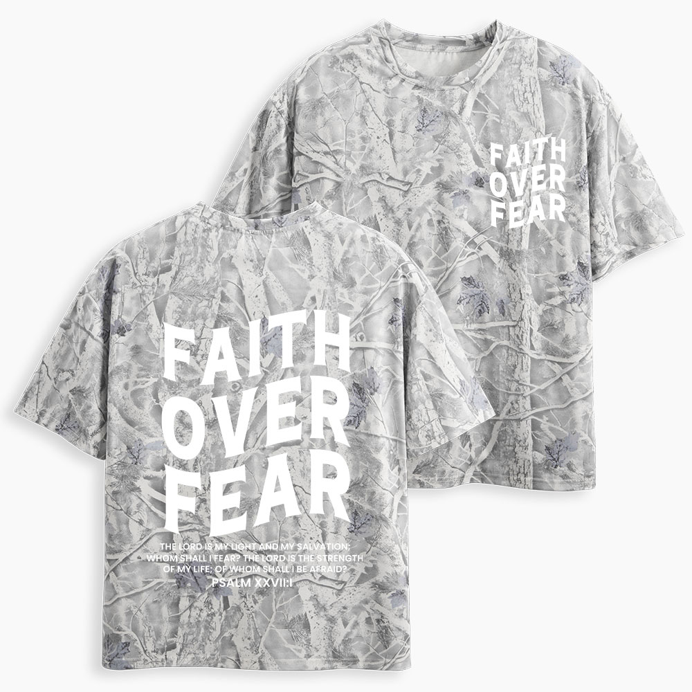 Faith Over Fear Christian Camo T-Shirt