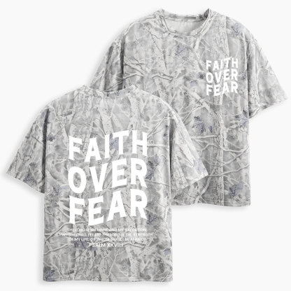 Faith Over Fear Christian Camo T-Shirt