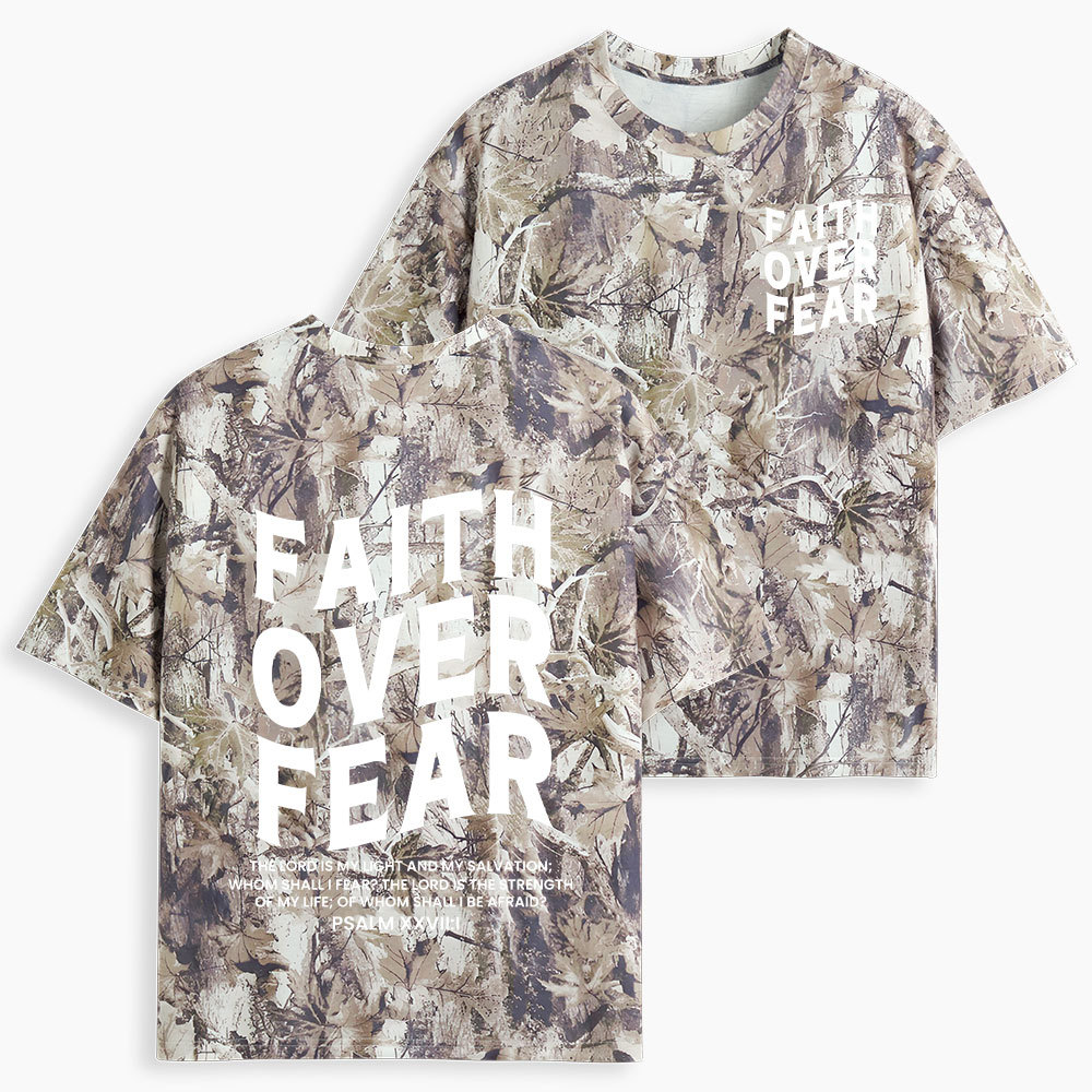Faith Over Fear Christian Camo T-Shirt