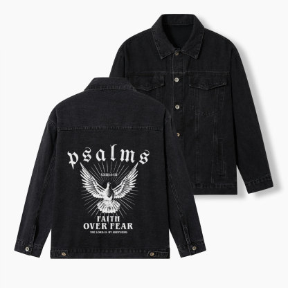 Faith Over Fear Christian Denim Jacket