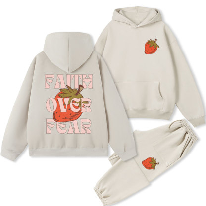 Faith Over Fear Christian Fleece Hoodie Set