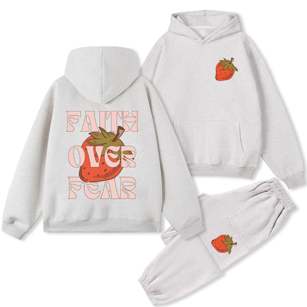 Faith Over Fear Christian Fleece Hoodie Set