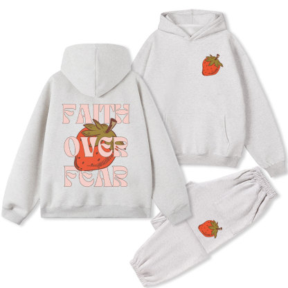 Faith Over Fear Christian Fleece Hoodie Set