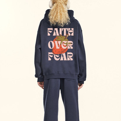 Faith Over Fear Christian Fleece Hoodie Set