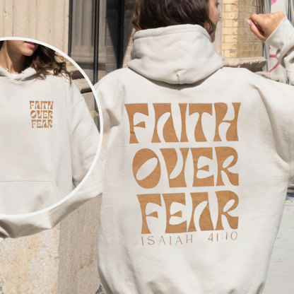 Faith Over Fear Christian Fleece Hoodie Set