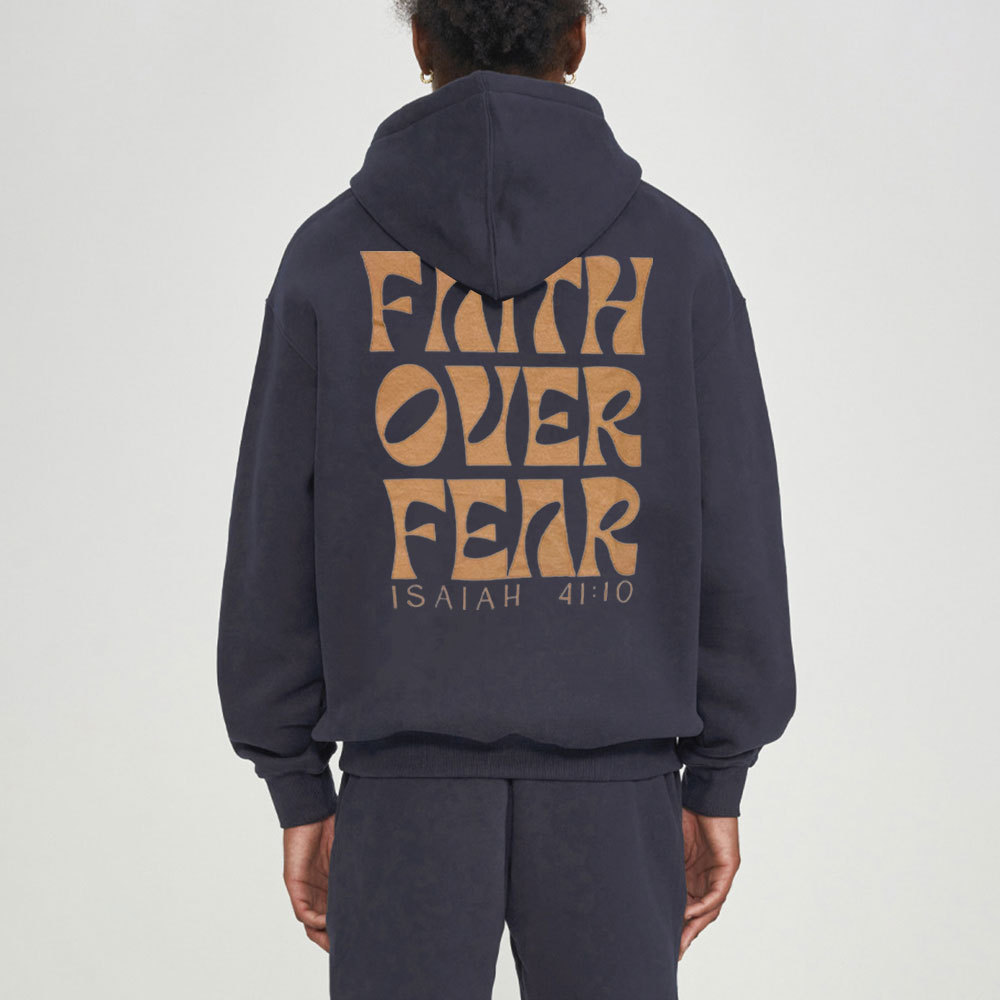 Faith Over Fear Christian Fleece Hoodie Set