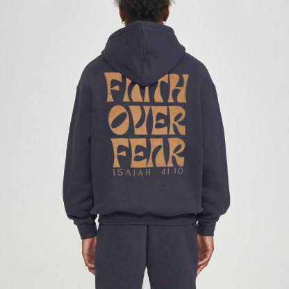 Faith Over Fear Christian Fleece Hoodie Set