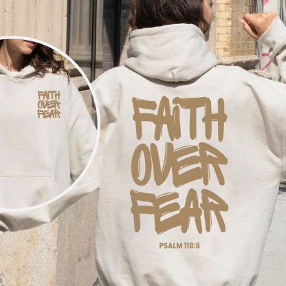 Faith Over Fear Christian Fleece Hoodie Set
