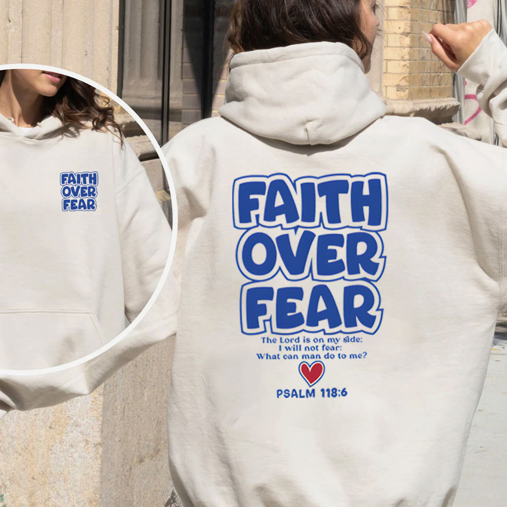Faith Over Fear Christian Fleece Hoodie Set
