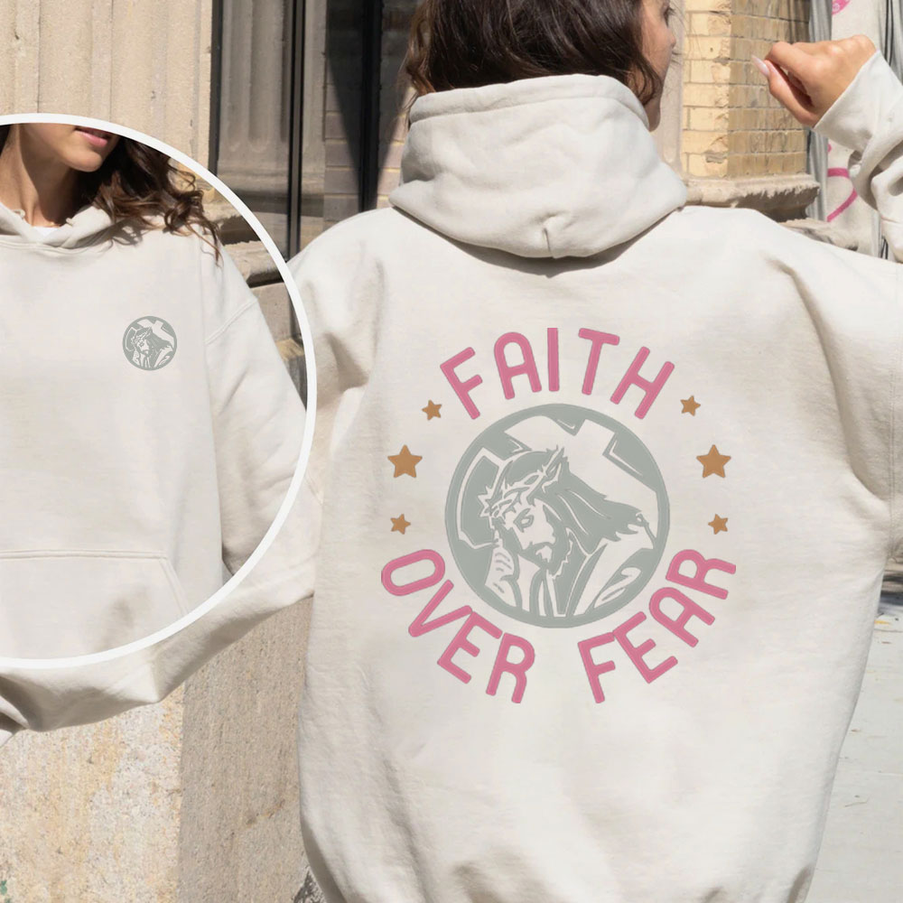 Faith Over Fear Christian Fleece Hoodie Set