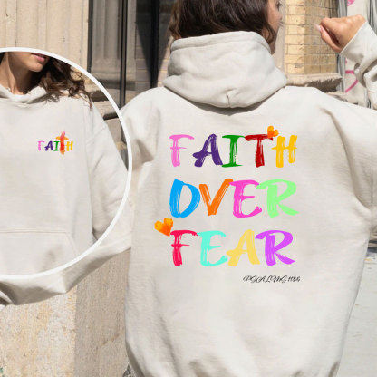 Faith Over Fear Christian Fleece Hoodie Set