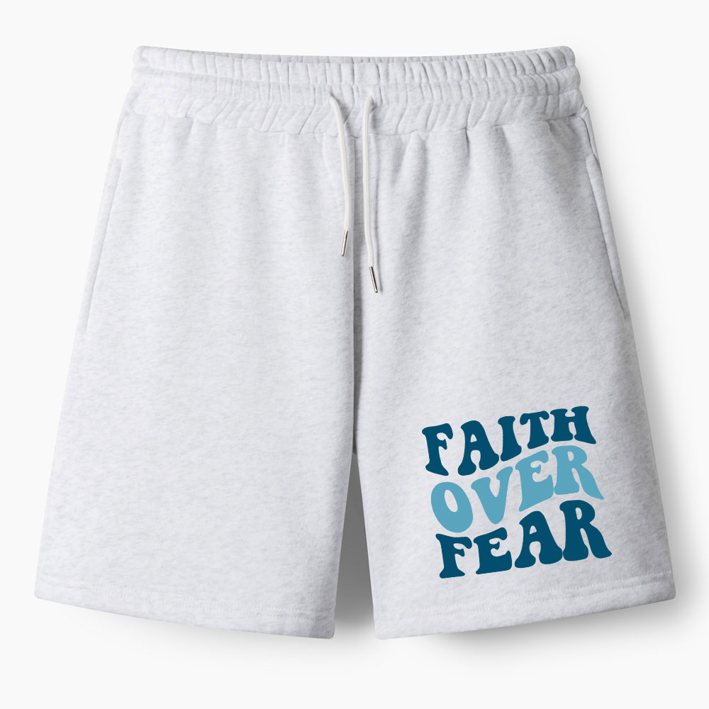 Faith Over Fear Christian Fleece Shorts