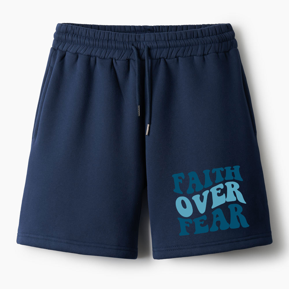 Faith Over Fear Christian Fleece Shorts