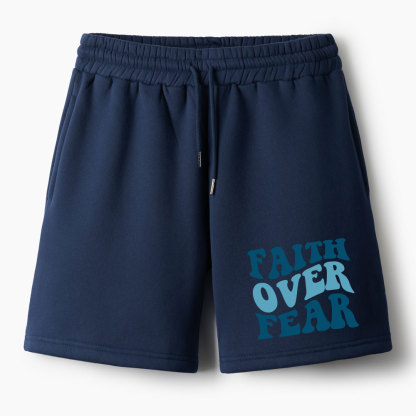 Faith Over Fear Christian Fleece Shorts
