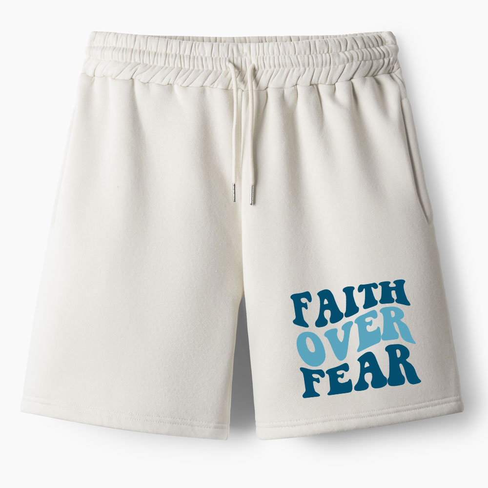Faith Over Fear Christian Fleece Shorts