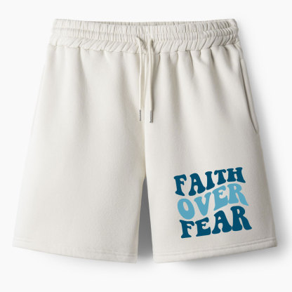 Faith Over Fear Christian Fleece Shorts