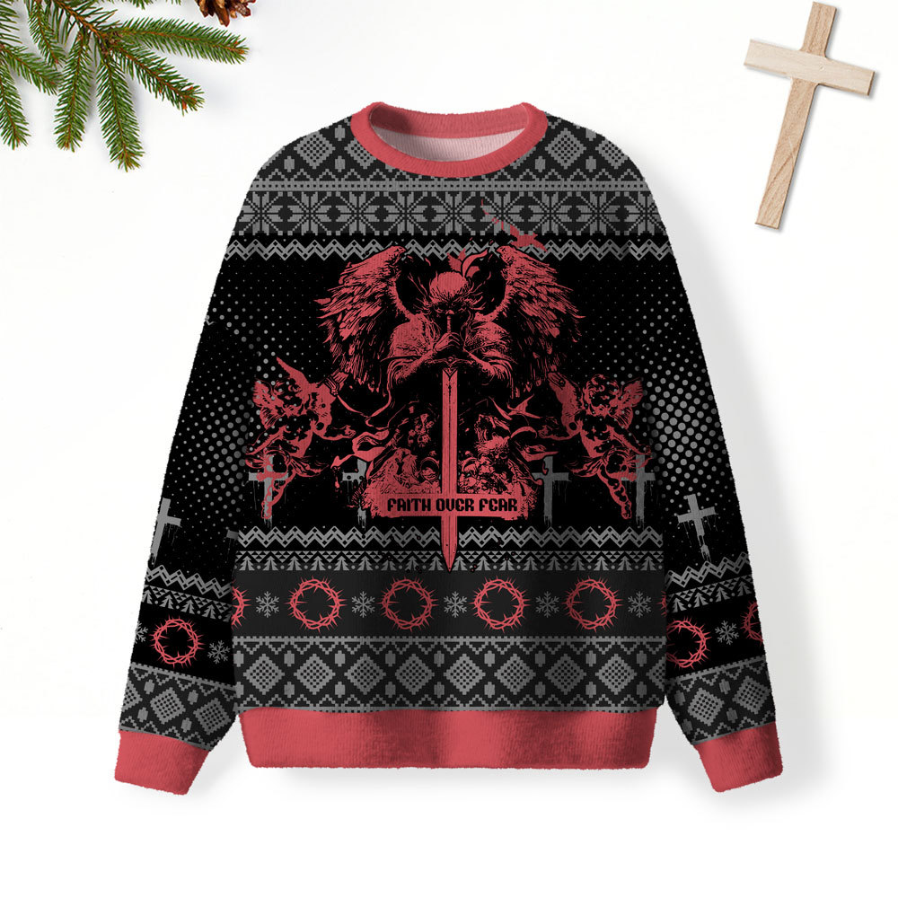 Faith Over Fear Christian Lightweight Sweater