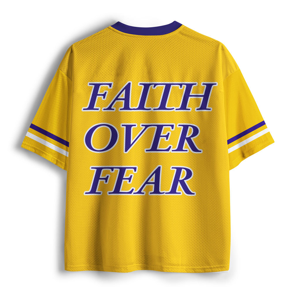 Faith Over Fear Christian Yellow Mesh Jersey 