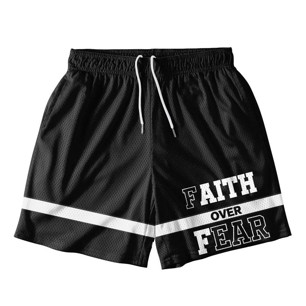 Faith Over Fear Christian Mesh Shorts
