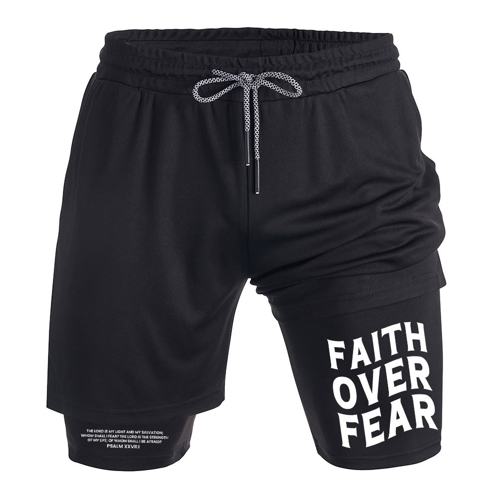 Faith Over Fear Christian Performance Shorts