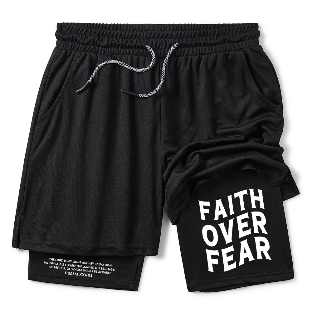 Faith Over Fear Christian Performance Shorts