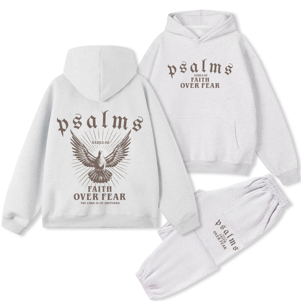 Faith Over Fear Christian Premium Fleece Hoodie Set