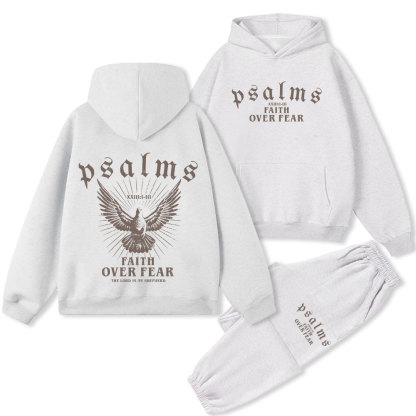 Faith Over Fear Christian Premium Fleece Hoodie Set