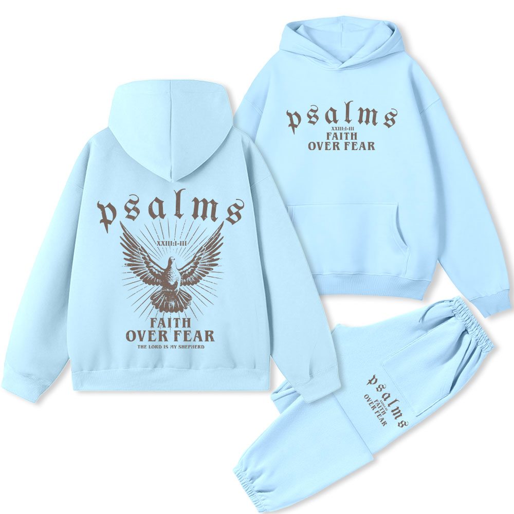 Faith Over Fear Christian Premium Fleece Hoodie Set