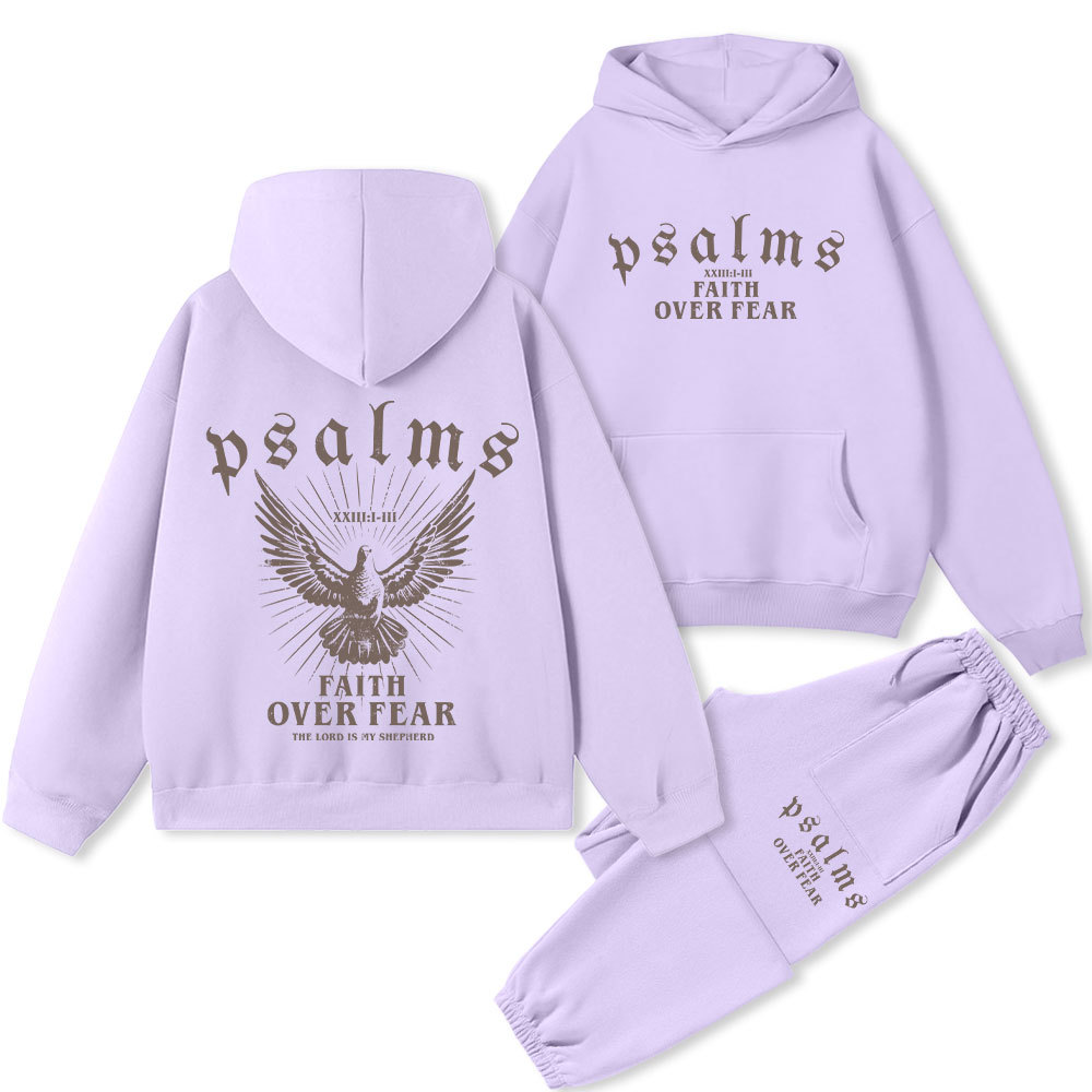 Faith Over Fear Christian Premium Fleece Hoodie Set