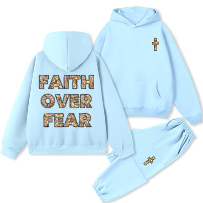 Faith Over Fear Christian Premium Fleece Hoodie Set