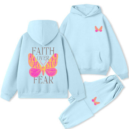 Faith Over Fear Christian Premium Fleece Hoodie Set