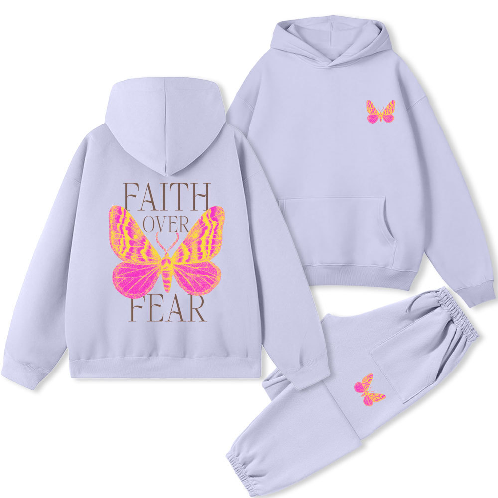 Faith Over Fear Christian Premium Fleece Hoodie Set