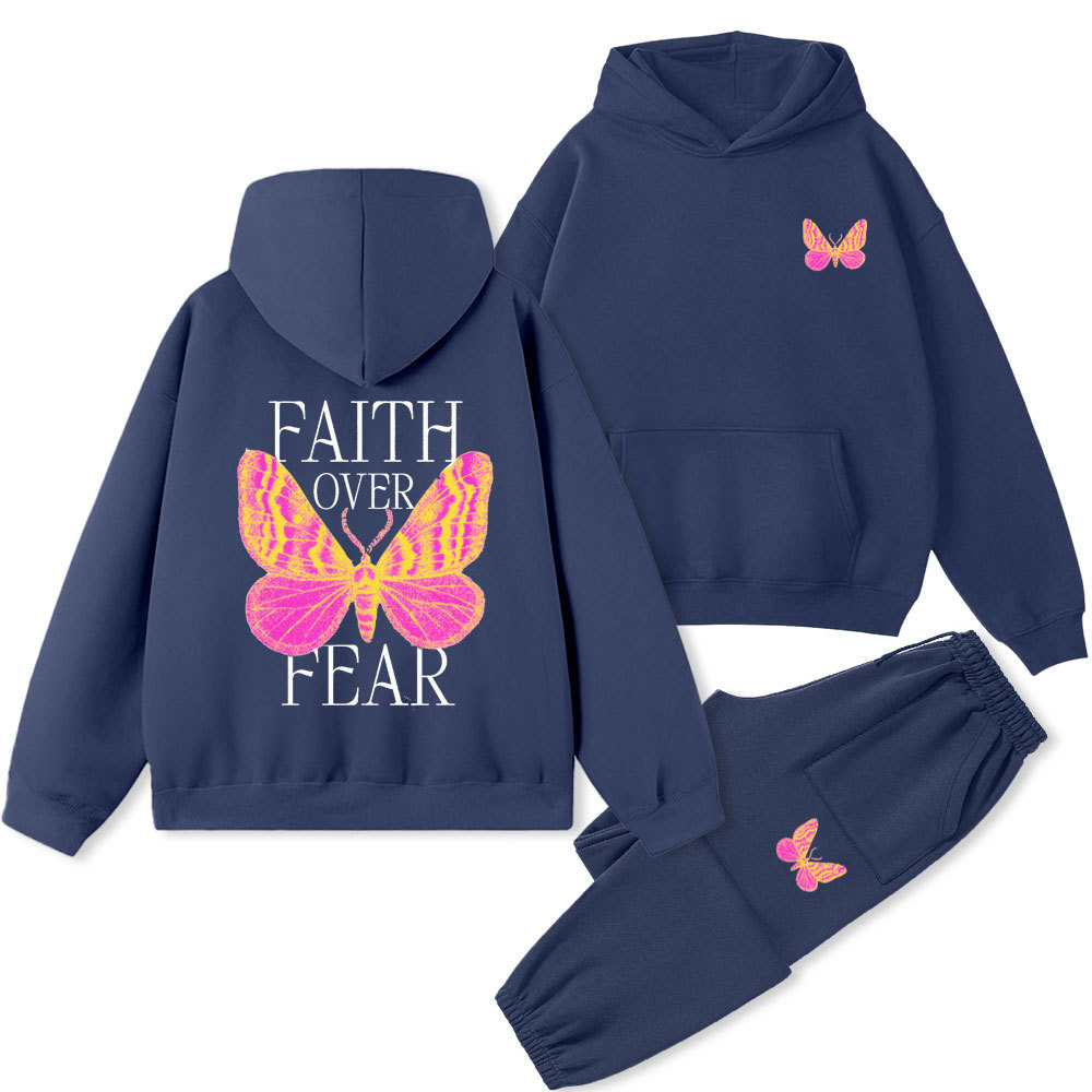 Faith Over Fear Christian Premium Fleece Hoodie Set