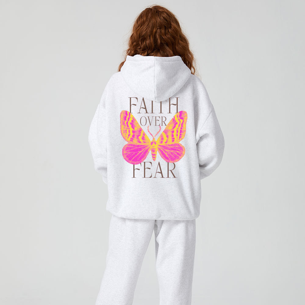 Faith Over Fear Christian Premium Fleece Hoodie Set