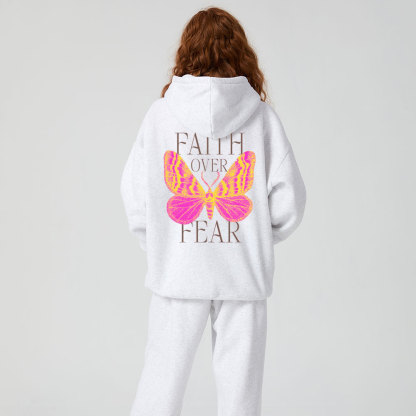 Faith Over Fear Christian Premium Fleece Hoodie Set