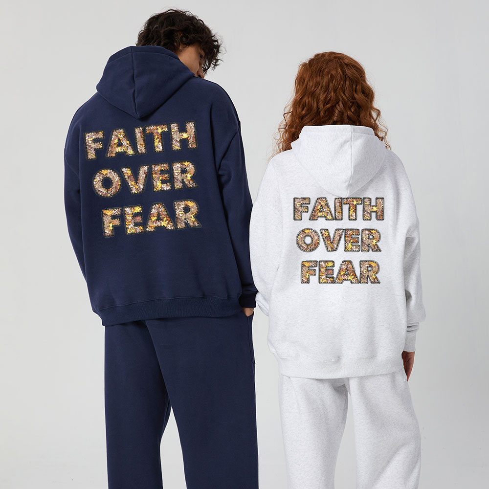 Faith Over Fear Christian Premium Fleece Hoodie Set