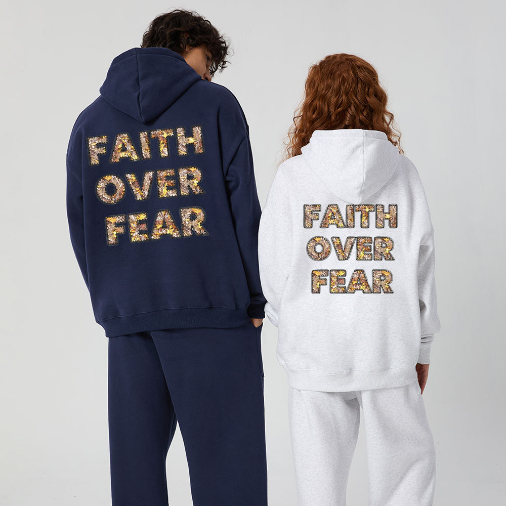 Faith Over Fear Christian Premium Fleece Hoodie Set