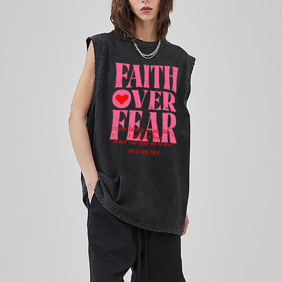 Faith Over Fear Christian Sleeveless Tee