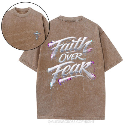 Faith Over Fear Christian Street Washed T-Shirt