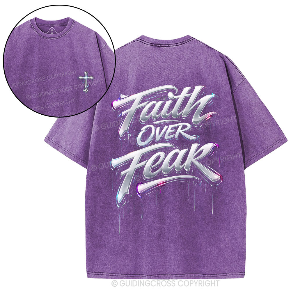 Faith Over Fear Christian Street Washed T-Shirt