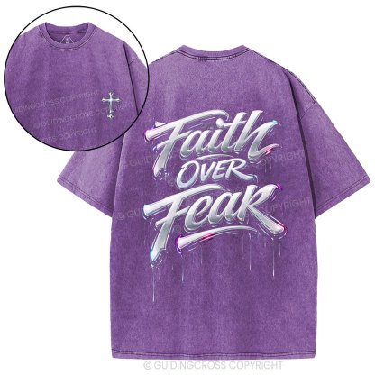 Faith Over Fear Christian Street Washed T-Shirt