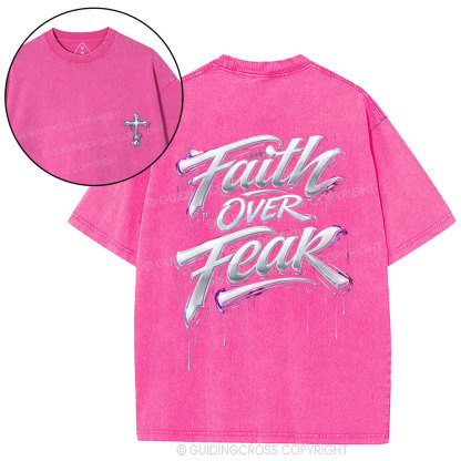 Faith Over Fear Christian Street Washed T-Shirt