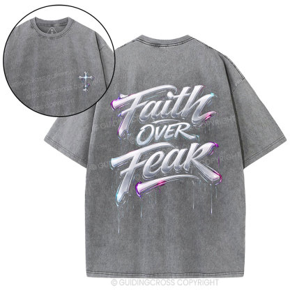 Faith Over Fear Christian Street Washed T-Shirt