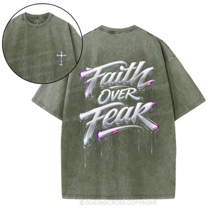 Faith Over Fear Christian Street Washed T-Shirt
