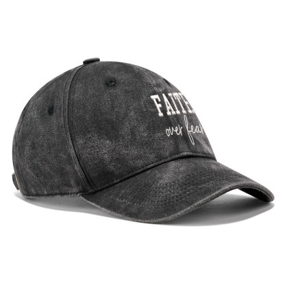 Faith Over Fear Christian Washed Hat