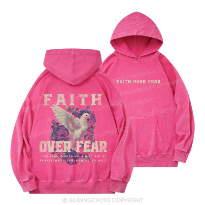 Faith Over Fear Christian Washed Hoodie 