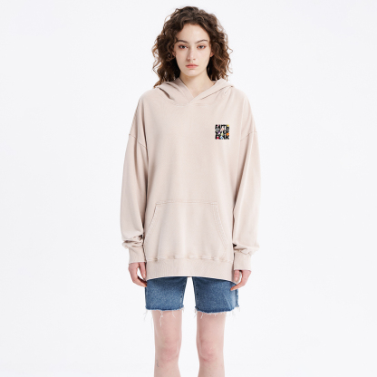 Faith Over Fear Christian Washed Hoodie