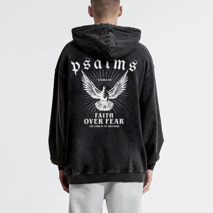 Faith Over Fear Christian Washed Hoodie
